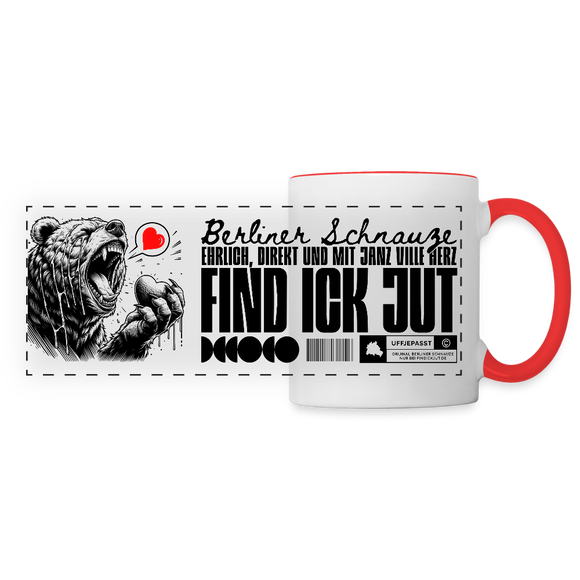 Berlin Souvenir-FIND ICK JUT-Panoramatasse - Weiß/Rot