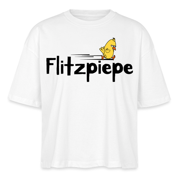 DIE FLITZPIEPE - Frauen Boxy Bio-T-Shirt - Weiß
