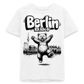 Berlin Souvenir-Bio Teenager T-Shirt-BERLIN ICK LIEBE DIR - Weiß