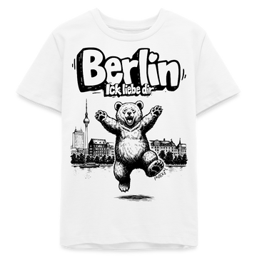 Berlin Souvenir-Bio Teenager T-Shirt-BERLIN ICK LIEBE DIR - Weiß