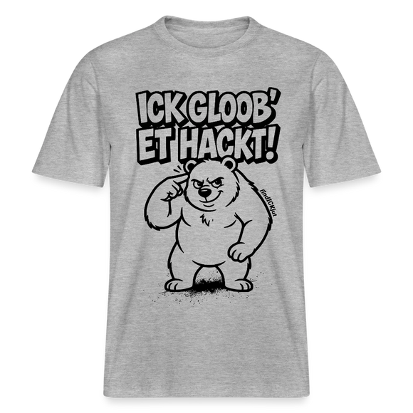 Berlin Shirt-ICK GLOOB ET HACKT-RELAXED FIT Unisex Organic T-Shirt - Grau meliert