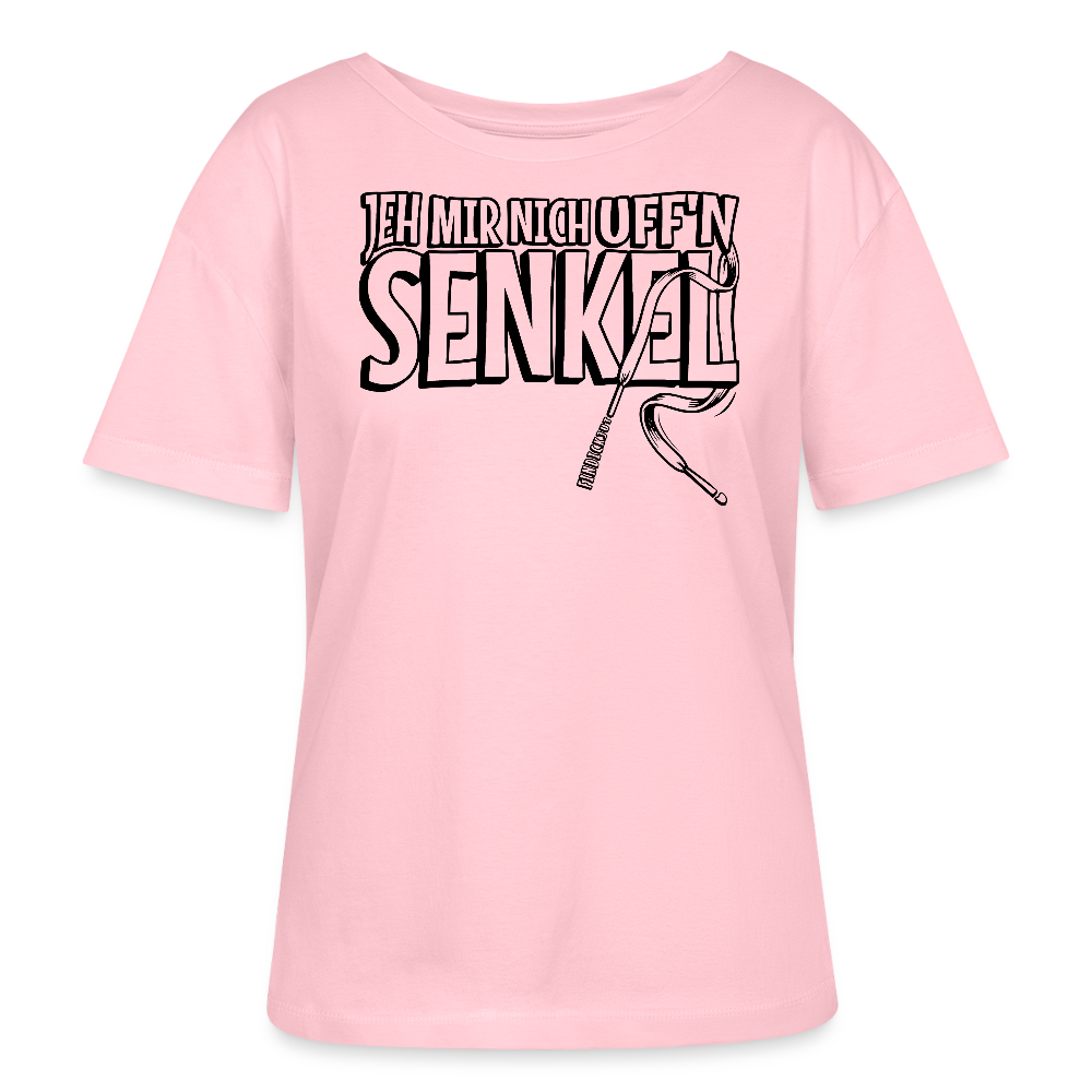 JEH MIR NICH UFF'N SENKEL-Rundhals Frauen Bio-T-Shirt - Hellrosa