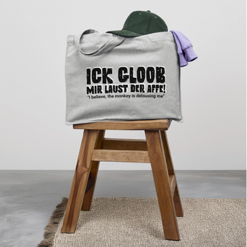 ICK GLOOB MIR LAUST DER AFFE-Einkaufstasche - Grau meliert