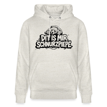 Berliner Bär-Unisex Bio-Hoodie-DIT IS MIR SCHNURZPIEPE - Beige meliert