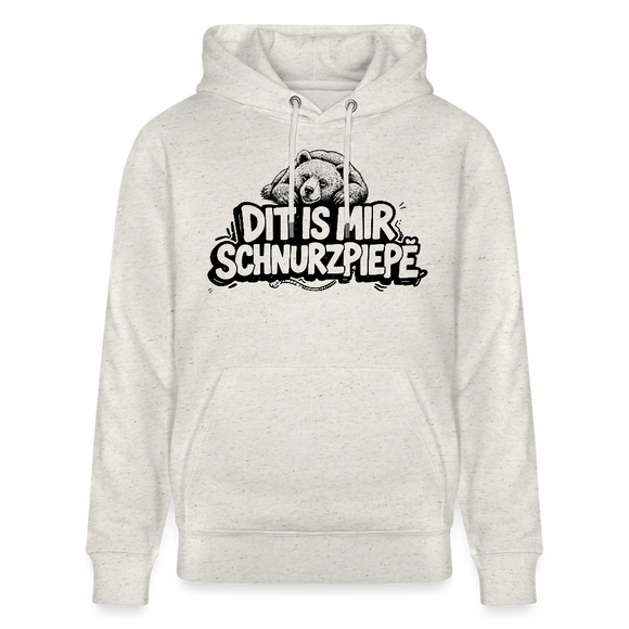Berliner Bär-Unisex Bio-Hoodie-DIT IS MIR SCHNURZPIEPE - Beige meliert