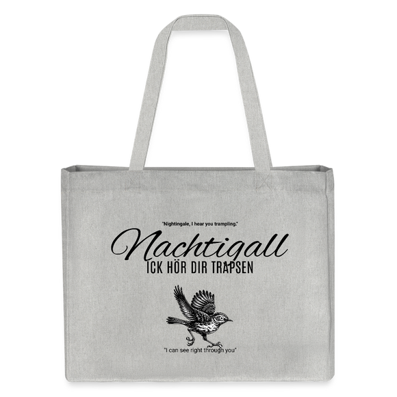 NACHTIGALL ICK HÖR DIR TRAPSEN-Einkaufstasche - Grau meliert