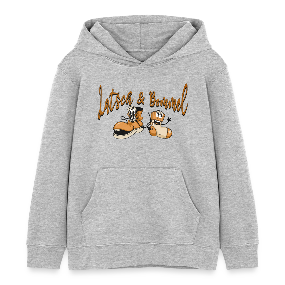 LATSCH UND BOMMEL - Kinder Bio-Hoodie - Grau meliert