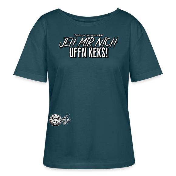 JEH MIR NICH UFFN KEKS-Rundhals Frauen Bio-T-Shirt - Dunkles Petrol