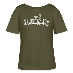FLITZPIEPE- Rundhals Frauen Bio-T-Shirt für verpeilte Berlinerinnen - Khaki