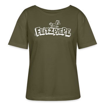 FLITZPIEPE- Rundhals Frauen Bio-T-Shirt für verpeilte Berlinerinnen - Khaki