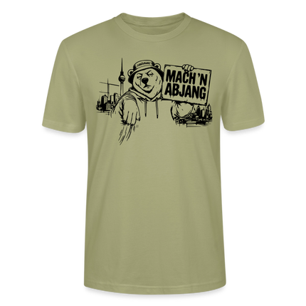 Dit freundliche Shirt mit Berliner Schnauze-MACH 'N ABJANG-Unisex Bio T-Shirt - Nebelgrün