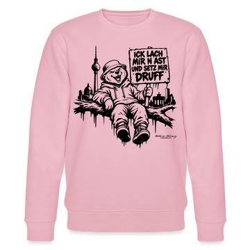 Berliner Spruch-ICK LACH MIR N AST-Unisex Bio-Sweatshirt - Hellrosa
