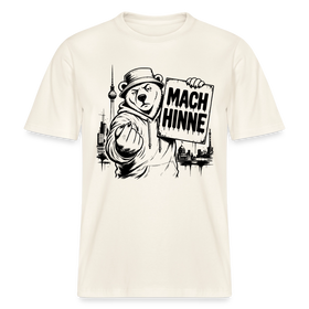 Berlin Souvenir mit Berliner Schnauze-MACH HINNE- RELAXED FIT Unisex Organic T-Shirt - Naturweiß 
