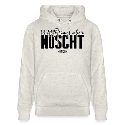 NETT KANN ICK OOCH. Berliner Spruch-Unisex Bio-Hoodie - Beige meliert