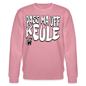 PASS MA UFF KEULE-Unisex Bio-Sweatshirt II - Lila Traum