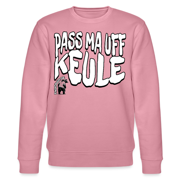 PASS MA UFF KEULE-Unisex Bio-Sweatshirt II - Lila Traum