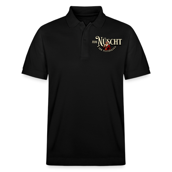 Weihnachten Berlin-JIBT NÜSCHT IHR FLITZPIEPEN-Unisex Bio-Poloshirt - Schwarz