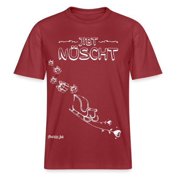 Weihnachten in Berlin 25-JIBT NÜSCHT-Unisex Relaxed Fit Bio-T-Shirt - Erdrot