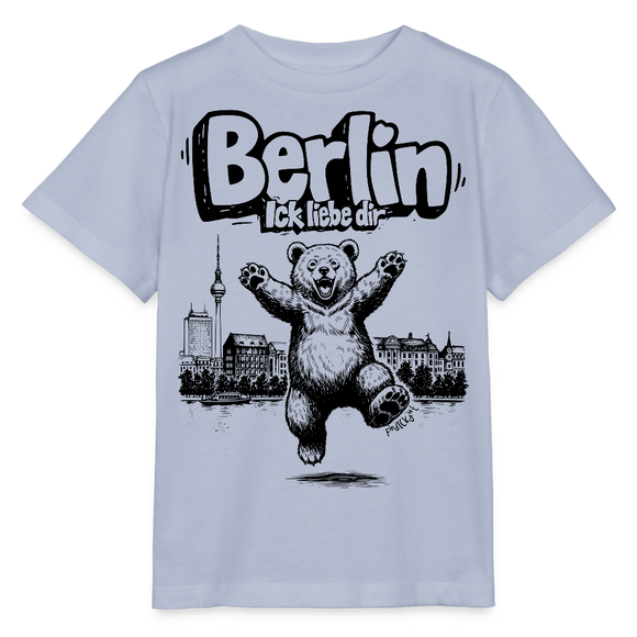 Berlin Souvenir-Kinder T-Shirt Bio-BERLIN ICK LIEBE DIR - Lavendel-Violett