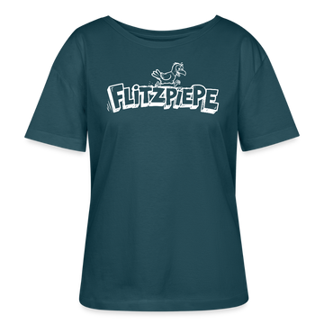 FLITZPIEPE- Rundhals Frauen Bio-T-Shirt für verpeilte Berlinerinnen - Dunkles Petrol