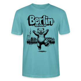Berlin Souvenir-Unisex T-Shirt Bio-BERLIN ICK LIEBE DIR - Pastelltürkis