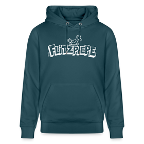Unisex Bio-Hoodie mit dem Original Berliner Spruch - Flitzpiepe - Dunkles Petrol