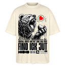 Berlin Souvenir-FIND ICK JUT-Oversized Unisex Bio T-Shirt - Weißgrau