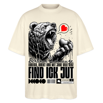Berlin Souvenir-FIND ICK JUT-Oversized Unisex Bio T-Shirt - Weißgrau