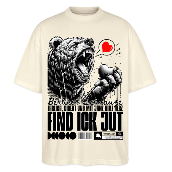 Berlin Souvenir-FIND ICK JUT-Oversized Unisex Bio T-Shirt - Weißgrau
