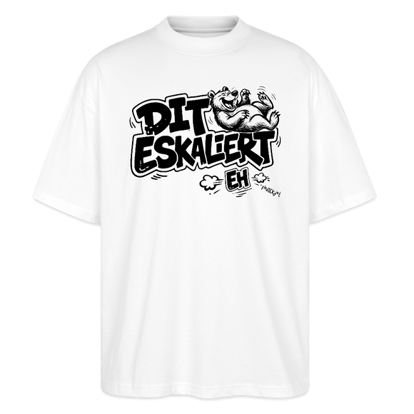 Berliner Schnauze-DIT ESKALIERT EH-Oversized Unisex Bio T-Shirt - Weiß