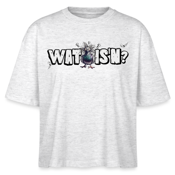 WAT IS'N?-Frauen Boxy Bio-T-Shirt - Weiß meliert