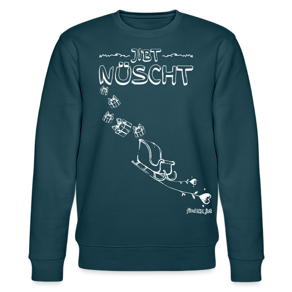 Weihnachten in Berlin25-JIBT NÜSCHT-Unisex Bio-Sweatshirt II - Dunkles Petrol