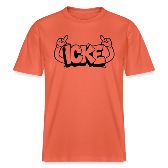 ICKE- RELAXED FIT Unisex Organic T-Shirt mit Berliner Schnauze - Hellrot