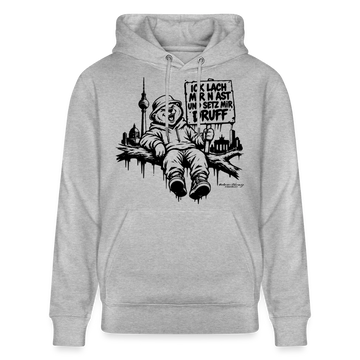ICK LACH MIR N AST - Unisex Bio-Hoodie mit Berliner Berlin - Grau meliert