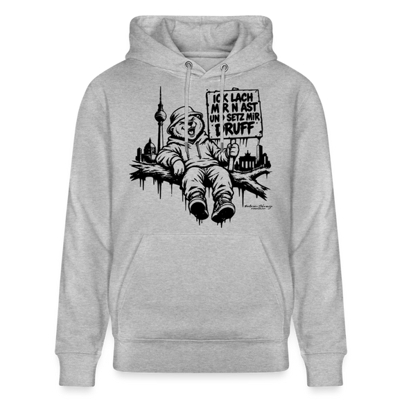 ICK LACH MIR N AST - Unisex Bio-Hoodie mit Berliner Berlin - Grau meliert