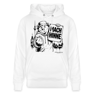 Berlin Souvenir mit Berliner Schnauze-MACH HINNE-Unisex Bio-Hoodie - Weiß
