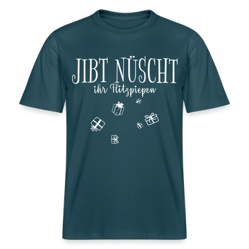 Berlin Weihnachten-JIBT NÜSCHT - Relaxed Fit Unisex Bio-T-Shirt - Dunkles Petrol