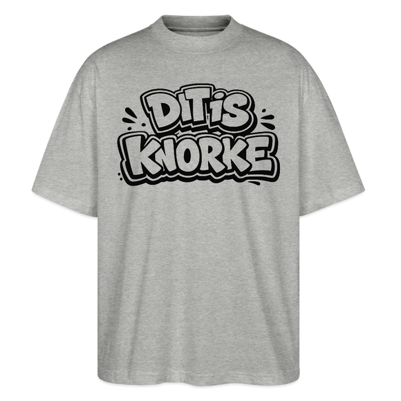 DIT IS KNORKE-Oversized Unisex Bio T-Shirt mit Berliner Schnauze - Grau meliert