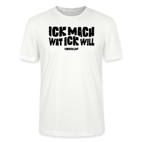 weisses Berlin Shirt mit schwarzem Berliner Schnauze Spruch „ICK MACH WAT ICK WILL“ von findickjut.