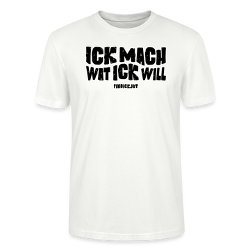 weisses Berlin Shirt mit schwarzem Berliner Schnauze Spruch „ICK MACH WAT ICK WILL“ von findickjut.