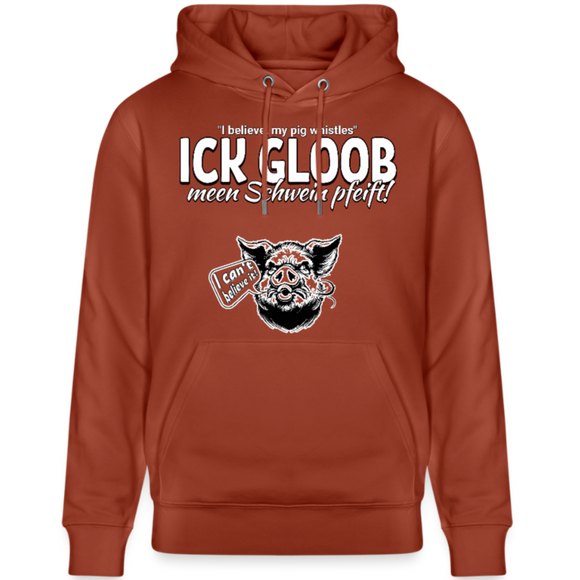 ICK GLOOB MEEN SCHWEIN PFEIFT!-Unisex Bio-Hoodie II - Terrakotta