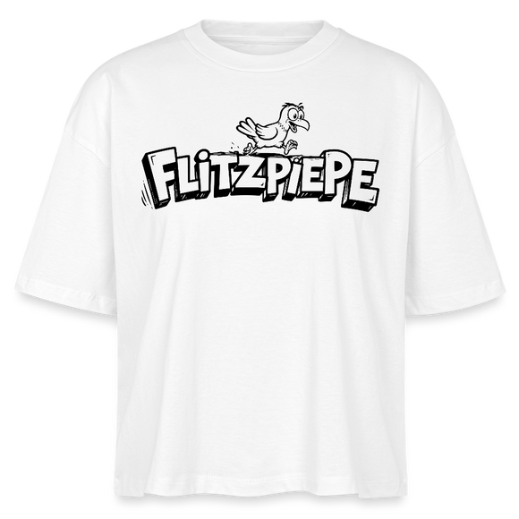 Berlin Shirt-FLITZPIEPE-Frauen Boxy Bio-T-Shirt - Weiß