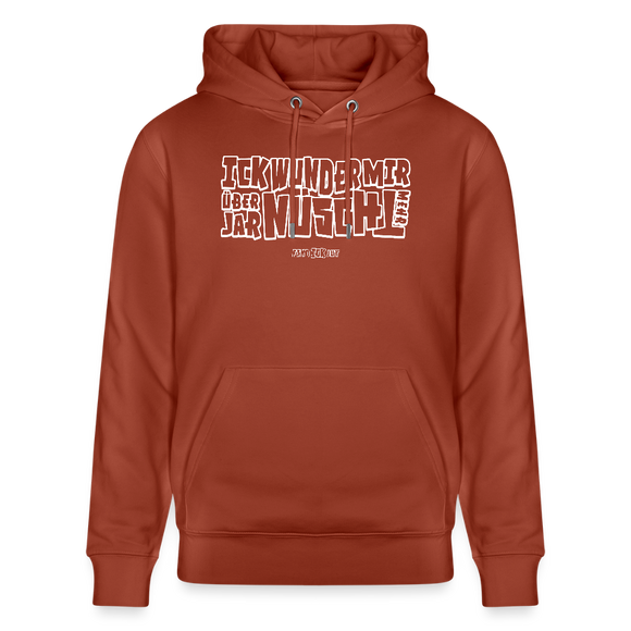 Berliner Spruch-ICK WUNDER MIR-Unisex Bio-Hoodie - Terrakotta