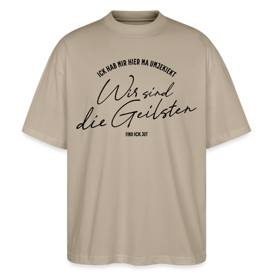 WIR SIND DIE GEILSTEN-Berlin26-Oversized Unisex Bio T-Shirt - Steingrau