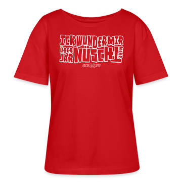 Berliner Spruch-ICK WUNDER MIR-Rundhals Frauen Bio-T-Shirt - Rot
