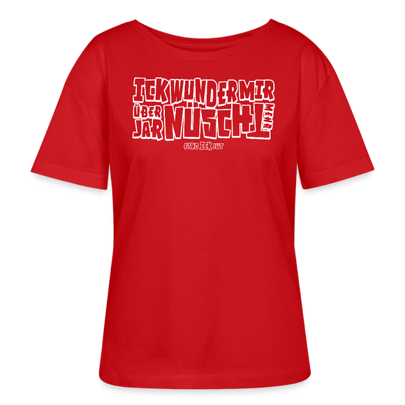 Berliner Spruch-ICK WUNDER MIR-Rundhals Frauen Bio-T-Shirt - Rot