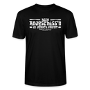 Berliner Spruch-Berliner Lob-Brustprint-NICH ANJESCHISSN is jenuch jelobt-Unisex T-Shirt - Schwarz mit weissem Print