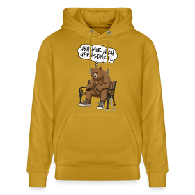 Berliner Bär mit Berliner Schnauze-JEH MIR NICH UFFN SENKEL-Unisex Bio-Hoodie - Ocker