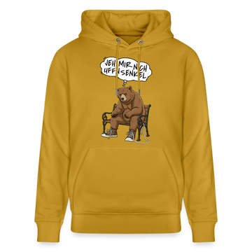Berliner Bär mit Berliner Schnauze-JEH MIR NICH UFFN SENKEL-Unisex Bio-Hoodie - Ocker
