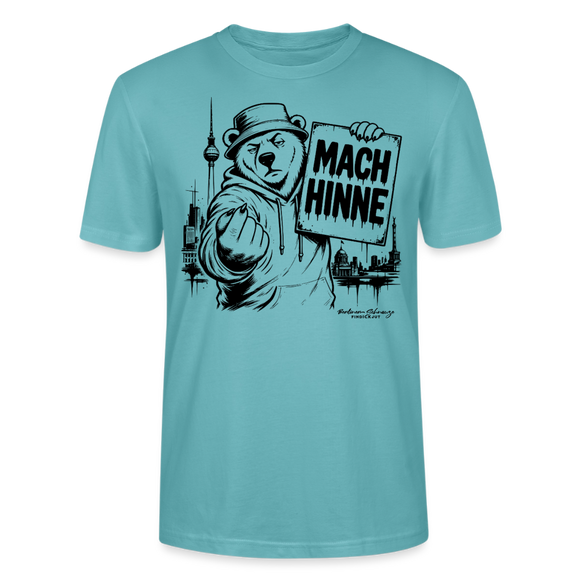 MACH HINNE Berlin T-Shirt – Unisex T-Shirt mit Skyline - Pastelltürkis